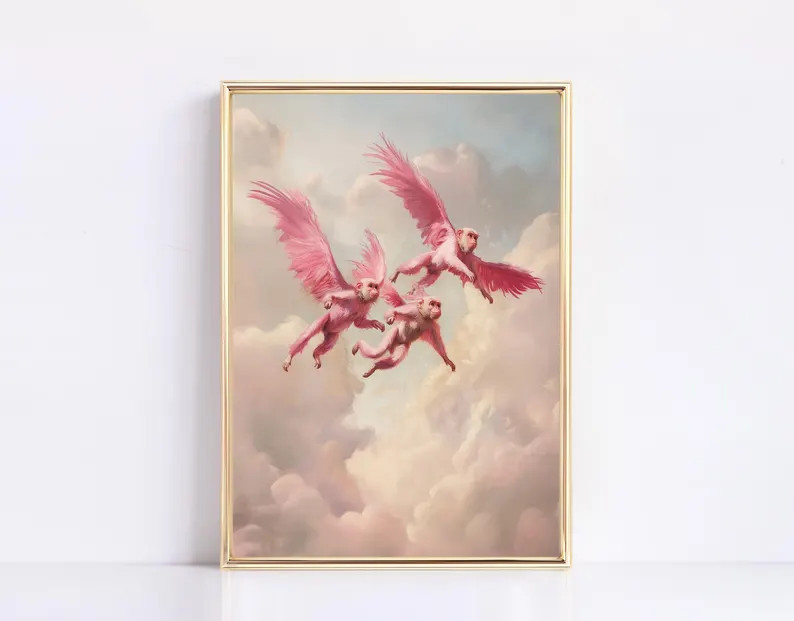 Flying Monkeys Valentines Digital Vertical Print Wicked Digital Art Valentines Wizard of Oz Wicke... | Etsy (US)