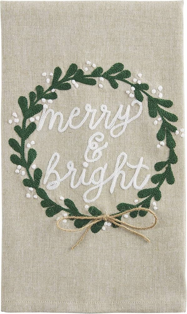 Mud Pie Embroidered Towel, Merry Bright | Amazon (US)