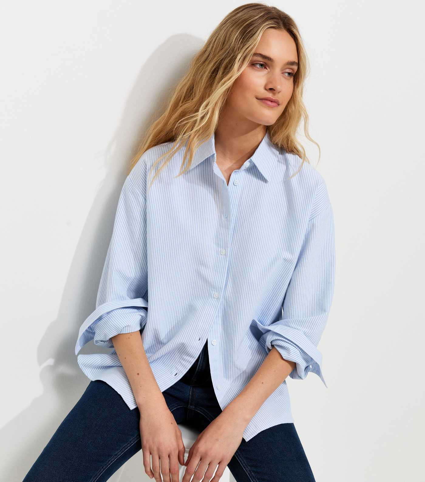 Blue Cotton Striped Oxford Shirt | New Look | New Look (UK)