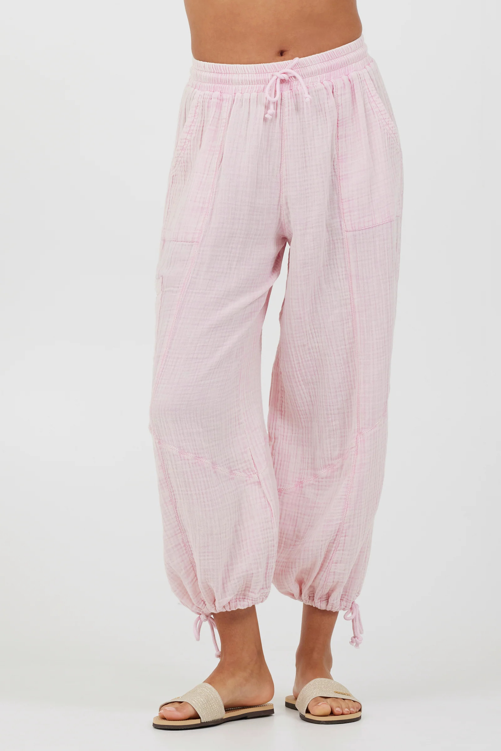 Washed Pink Gauze Balloon Pant | Vintage Havana