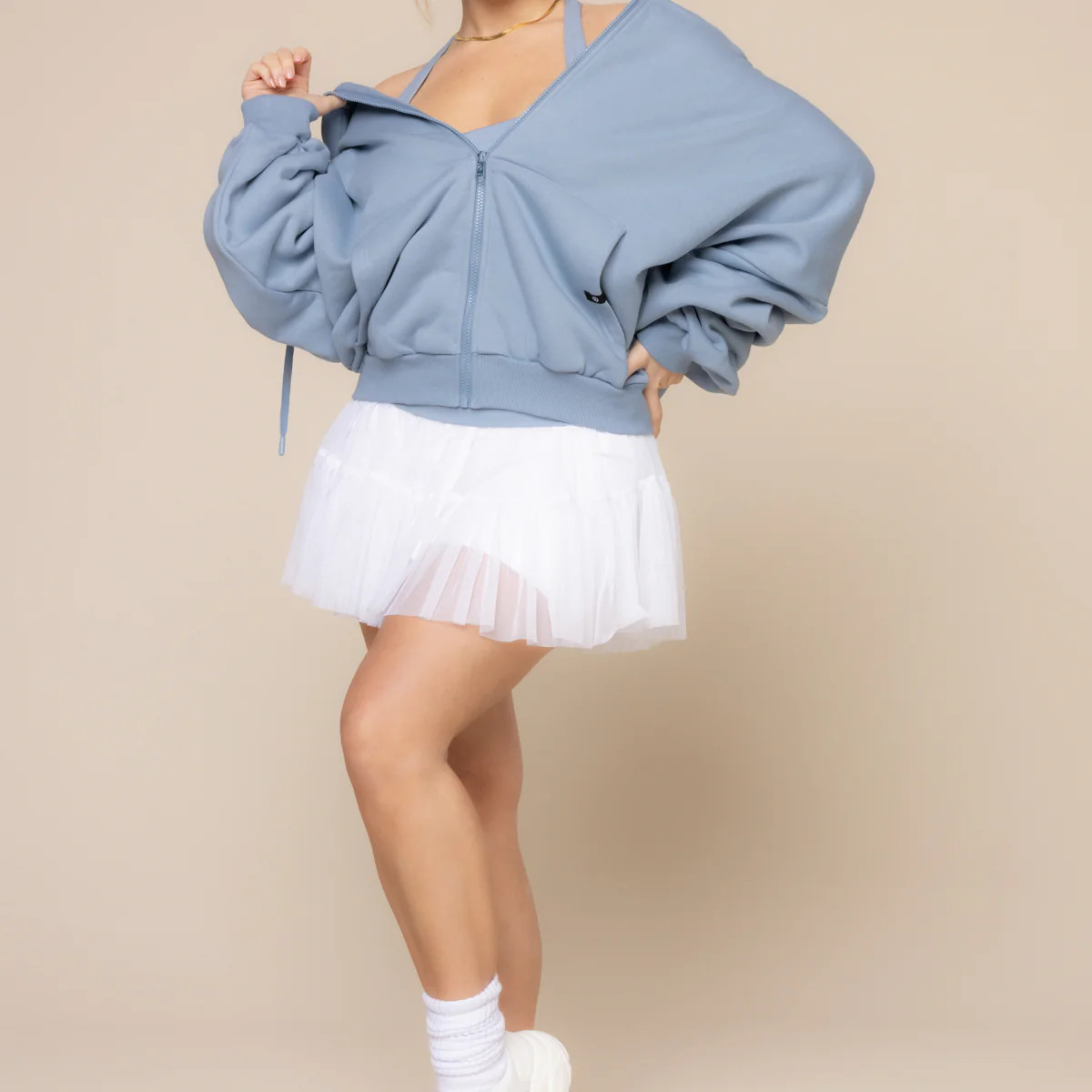 Zip Cloud Hoodie - Blue Storm | POPFLEX