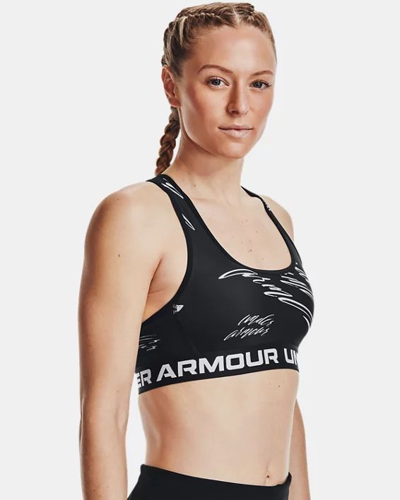 Women's Armour® Mid Crossback Mid Printed Sports Bra | Under Armour (CA)