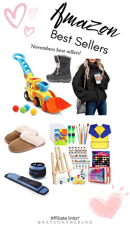 November’s best sellers on Amazon! 
Kamik toddler boots 
Vtech toy 
Cozy sweater 
Slippers 
Art supplies and set 
Ankle weights 

#LTKkids #LTKfindsunder50 #LTKsalealert