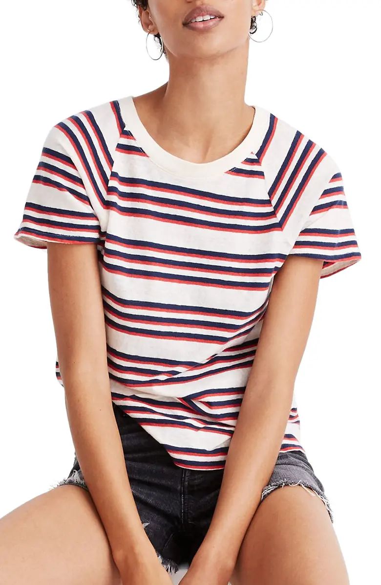 Stripe Flutter Sleeve Raglan T-Shirt | Nordstrom