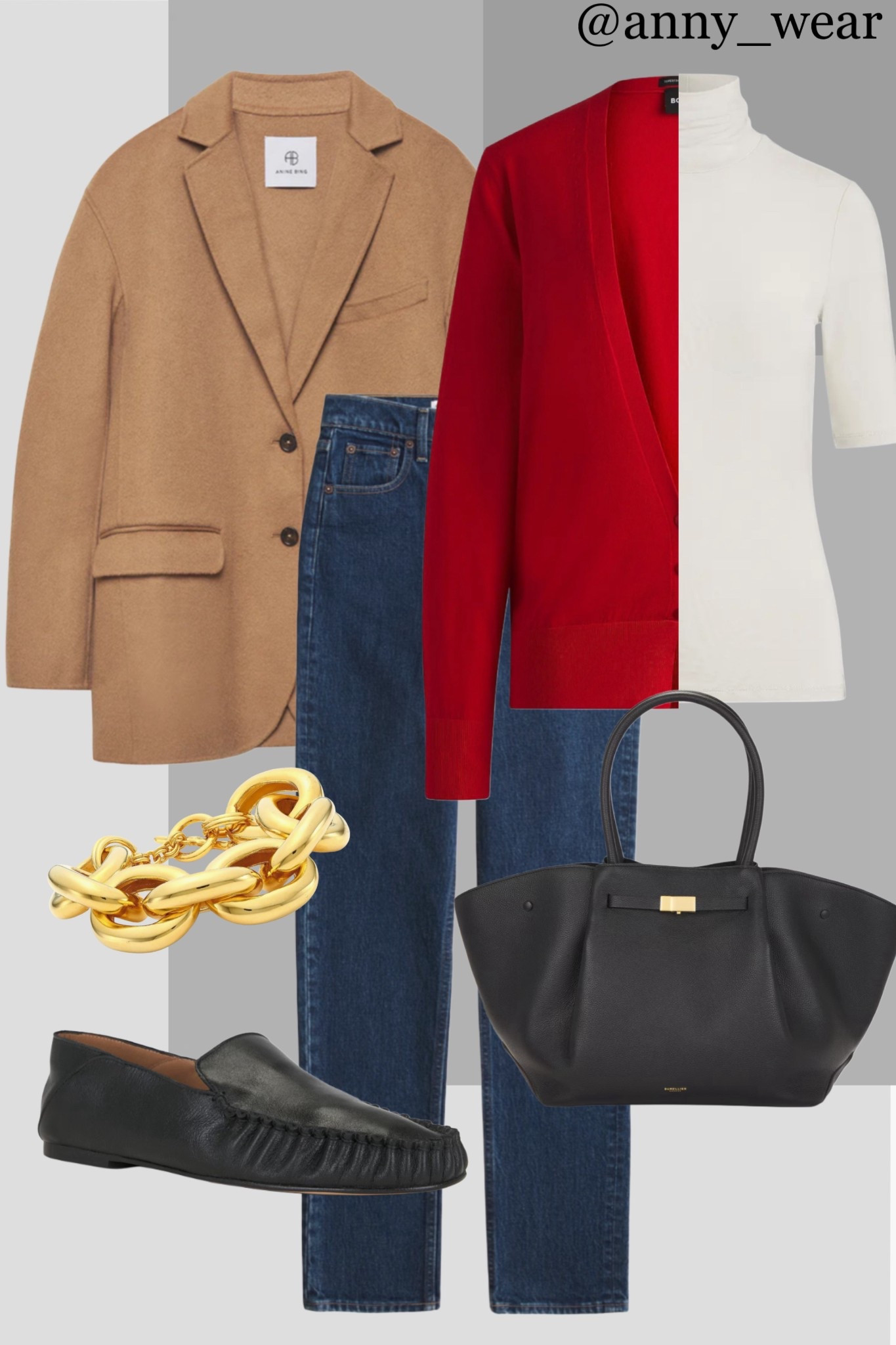 Mastering the transition from summer to fall with this timeless New Celine inspired look. The perfect blend of sophistication and ease with a camel blazer, crisp white turtleneck, and the perfect pop of red. Finished with classic denim, loafers, and statement gold jewelry. An ideal outfit for the office, school, or a day out.


Red cardigan 
Camel jacket 
Wool cardigan 
V-Neck cardigan 
Knitted Cardigan
White turtleneck sweater 
Silk Cashmere Blend sweater 
Turtleneck Sweater
Camel blazer
Brown jacket 
ANINE BING Blazer
Chain Bracelet
Black Loafers
Fall outfit 
Black Handbag
Fall outfits 2025
autumn 2025
autumn outfit
autumn 2025 uk
autumn outfits 2025
autumn jackets
autumn uk
autumn outfits uk
Work outfit 2025 
capsule wardrobe workwear 
work ootd
workwear capsule
winter work outfit
spring office outfits
summer work outfits
smart casual office outfits 
casual office outfits 
smart casual workwear
casual work outfits
office casual 
casual work top
casual workwear 
city break 
womens work outfits
spring casual work outfit 
jeans work outfit 
work pumps 
work wear style 
work wearing 
casual workwear 
work wear style 
сapsule wardrobe spring
casual suit outfit 
teacher outfit 
midsize work outfit 
womens work pants
black work pants 
size 8 influencer
capsule wardrobe 
work lunch outfit 
affordable fashion 
Transitioning from summer into fall Mango outfits sunday brunch going out outfits photoshoot outfits dinner date outfit ssense work party outfit zara outfits paris outfit casual wardrobe europe outfits saks 5th avenue new york outfits city street styles new york city ltku over 40 capsule wardrobe popular today summer looks city outfits Abercrombie outfits casual spring outfit classy casual everyday necklace #LTKstyletip #LTKbeauty #LTKU #LTKshoecrush #LTKitbag 


#LTKOver40 #LTKSaleAlert #LTKWorkwear