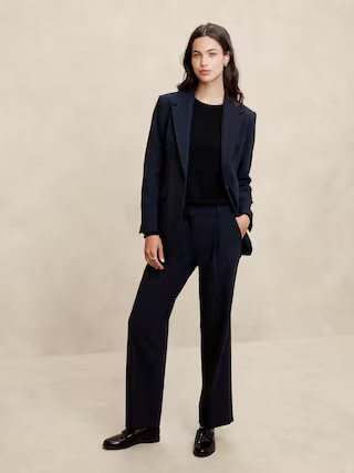 Double Weave Long and Lean Blazer | Banana Republic Factory