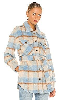 Line & Dot Harrison Jacket in Taupe & Blue from Revolve.com | Revolve Clothing (Global)