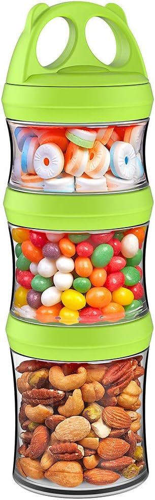 SELEWARE Portable and Stackable 3-Piece Twist Lock Panda Storage Jars Snack Container to Contain ... | Amazon (US)