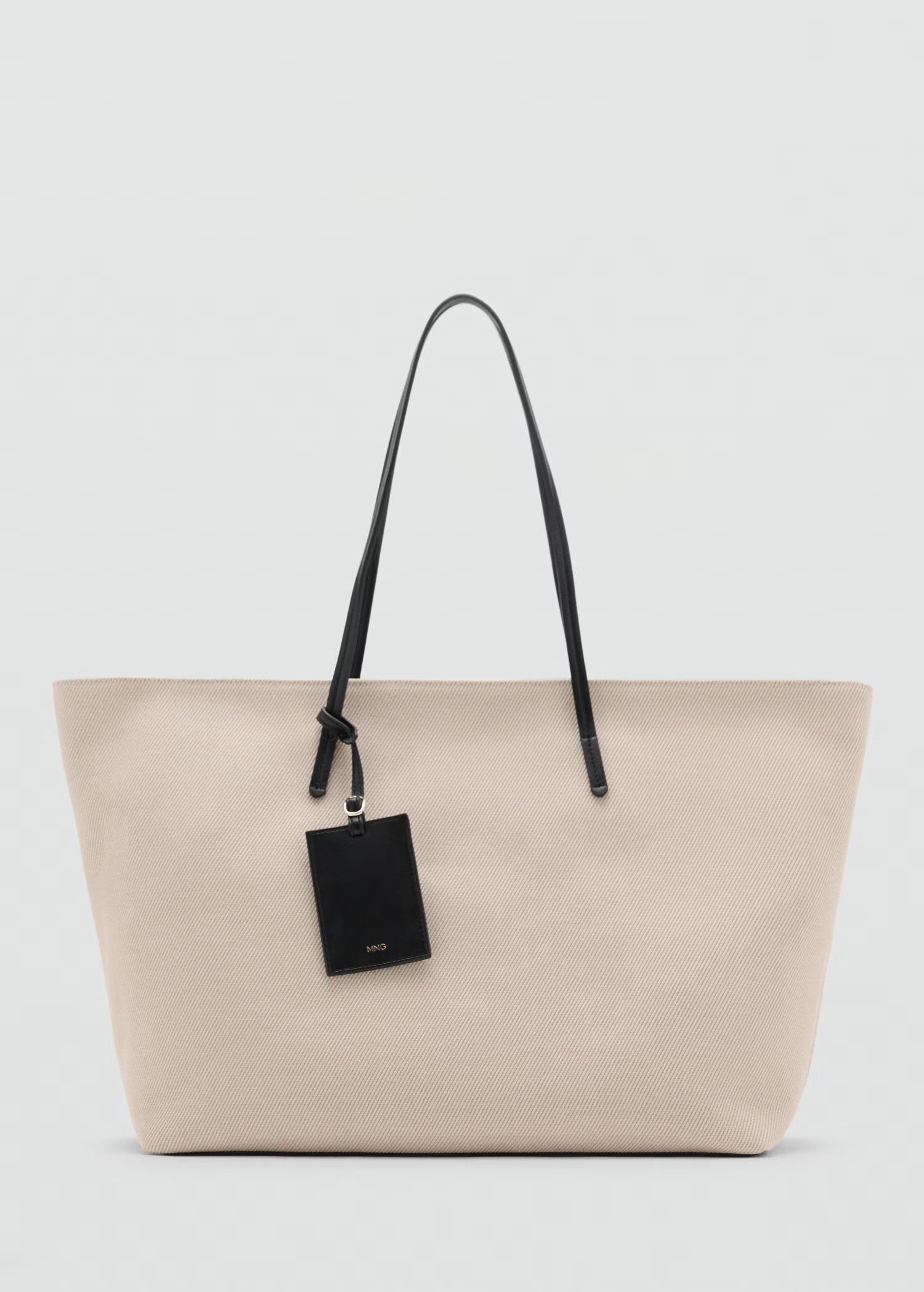 Contrast canvas shopper bag - Women | MANGO United Kingdom | MANGO (UK)