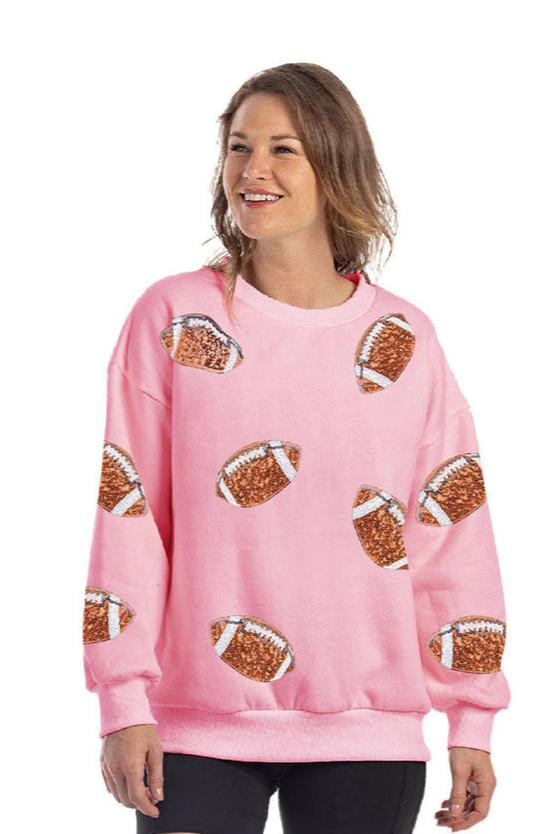 Sequined FOOTBALL Patches Sweatshirt | Katydid.com