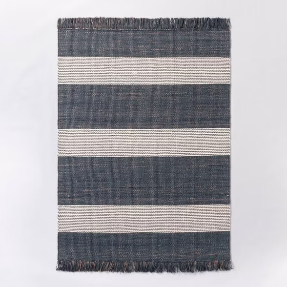 Highland Hand Woven Striped Jute/Wool Area Rug Blue - Threshold™ designed with Studio McGee | Target