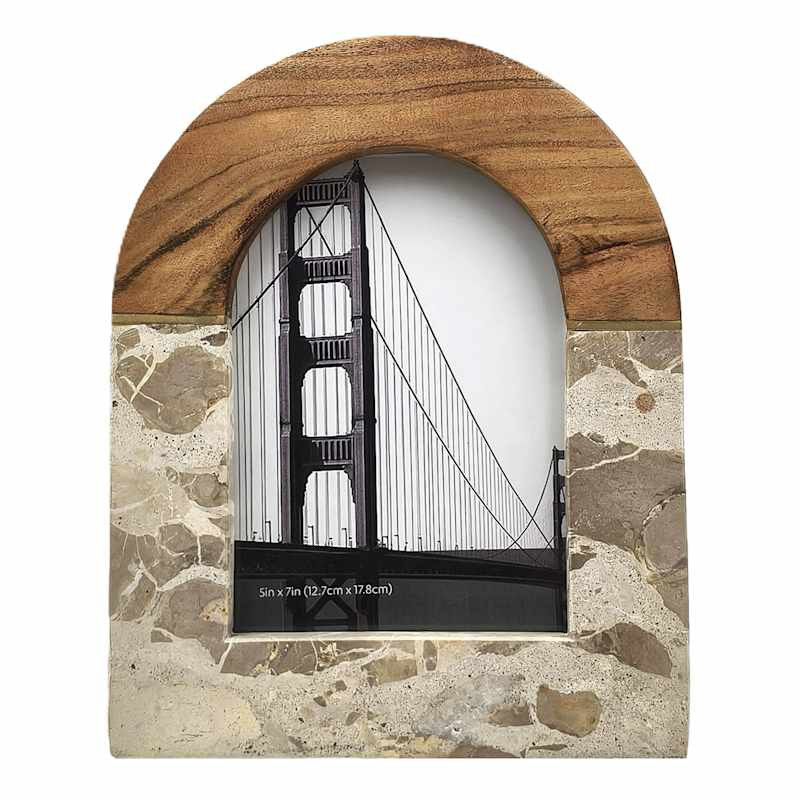 Marble Acacia Arch Picture Frame, 5x7 | At Home