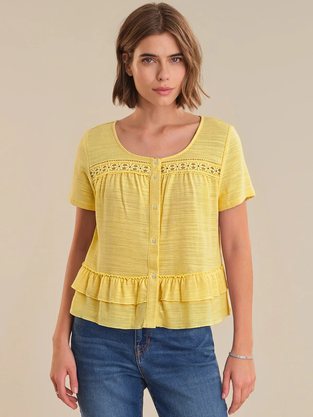 89th & Madison Tiered Peplum Knit Top | 89th + Madison