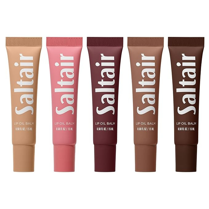 Saltair Hydrating Lip Oil Balm, Clear and Tinted Lip Gloss, Essentials Shades 5-Pack. Moisturizin... | Amazon (US)
