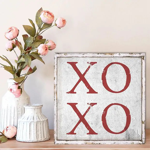 XOXO Square Canvas Wall Art | Antique Farm House