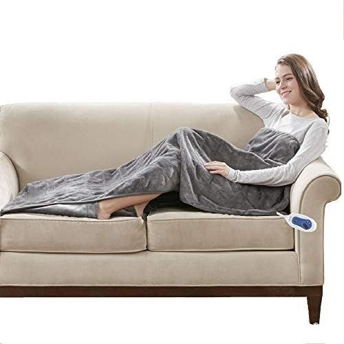 Beautyrest Foot Pocket Soft Microlight Plush Electric Blanket Heated Throw Wrap with Auto Shutoff... | Amazon (US)