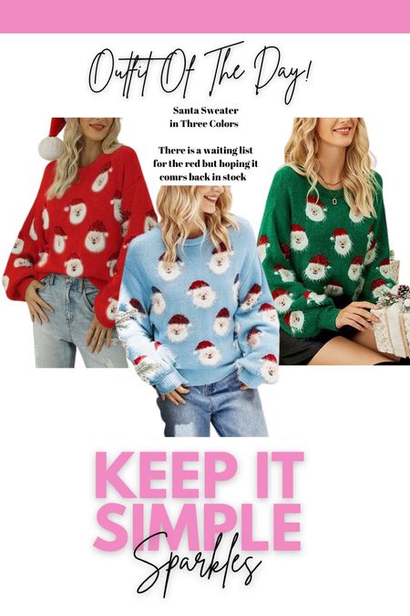 Santa sweater on point! And in three colors 🤩

#LTKsalealert #LTKHoliday #LTKGiftGuide