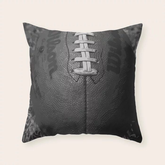 Big American Football - black &white Throw Pillow | Society6
