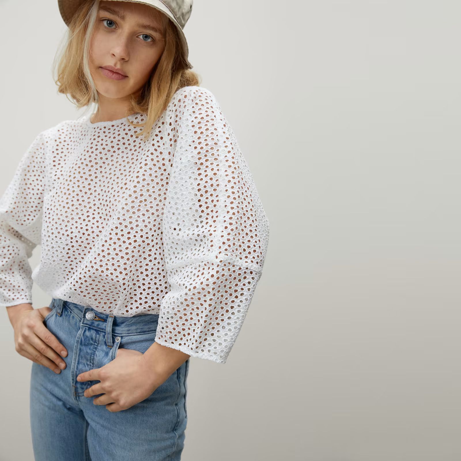 The Eyelet Lantern Top | Everlane