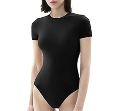 PUMIEY Women's Crew Neck Short Sleeve Bodysuit Smoke Cloud Collection T-shirt Tops | Amazon (US)