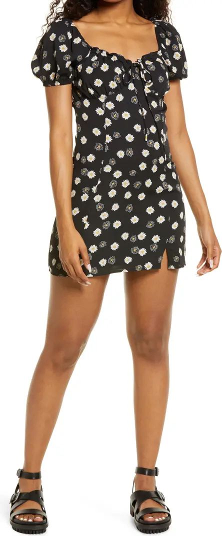 Ditsy Floral Tie Front Minidress | Nordstrom Rack