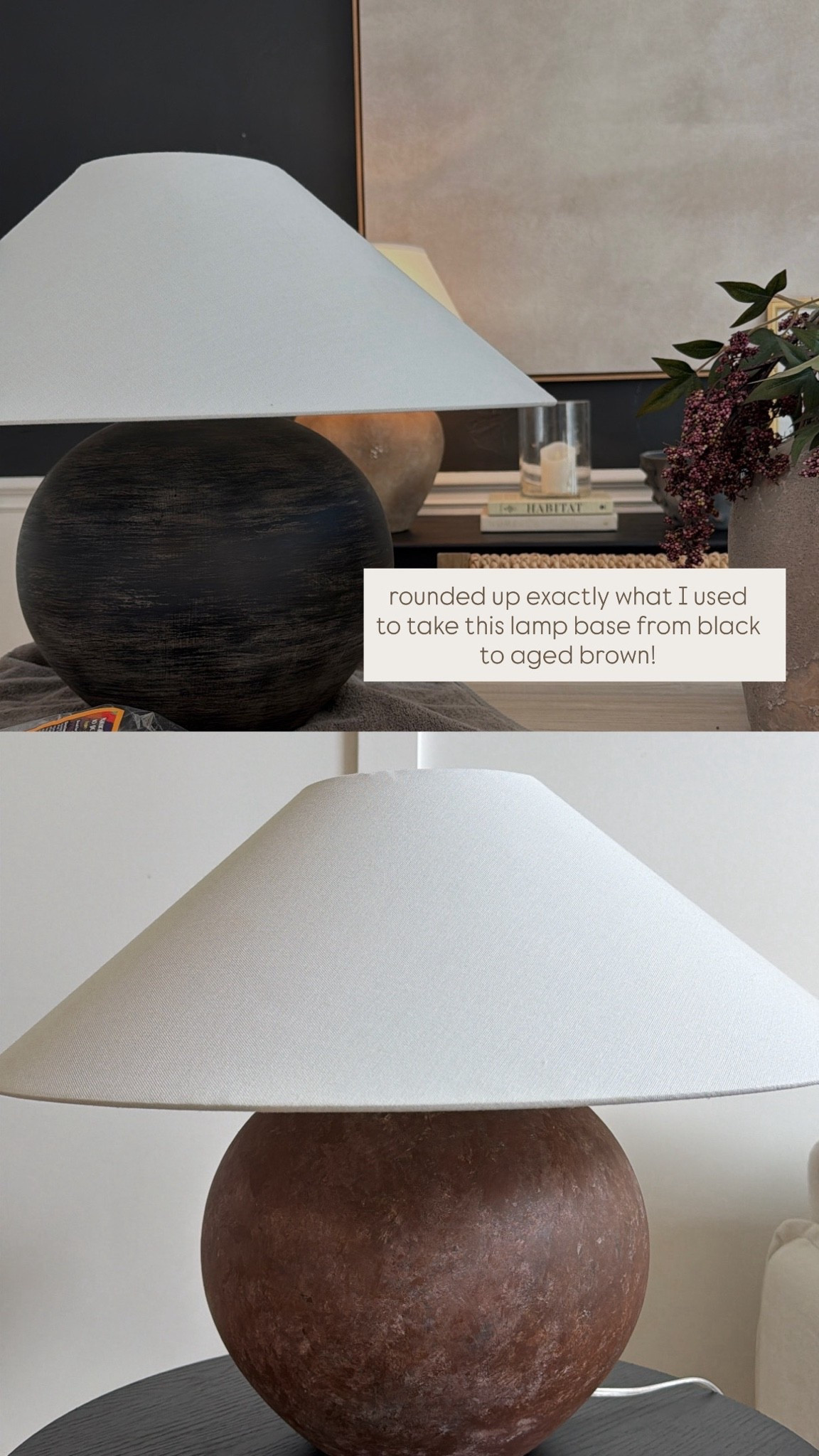 Such an easy DIY! Make sure you dab with the sponges rather than wipe. The brown colors are also veryyy close - you could probably get away with just one!

#LTKHome