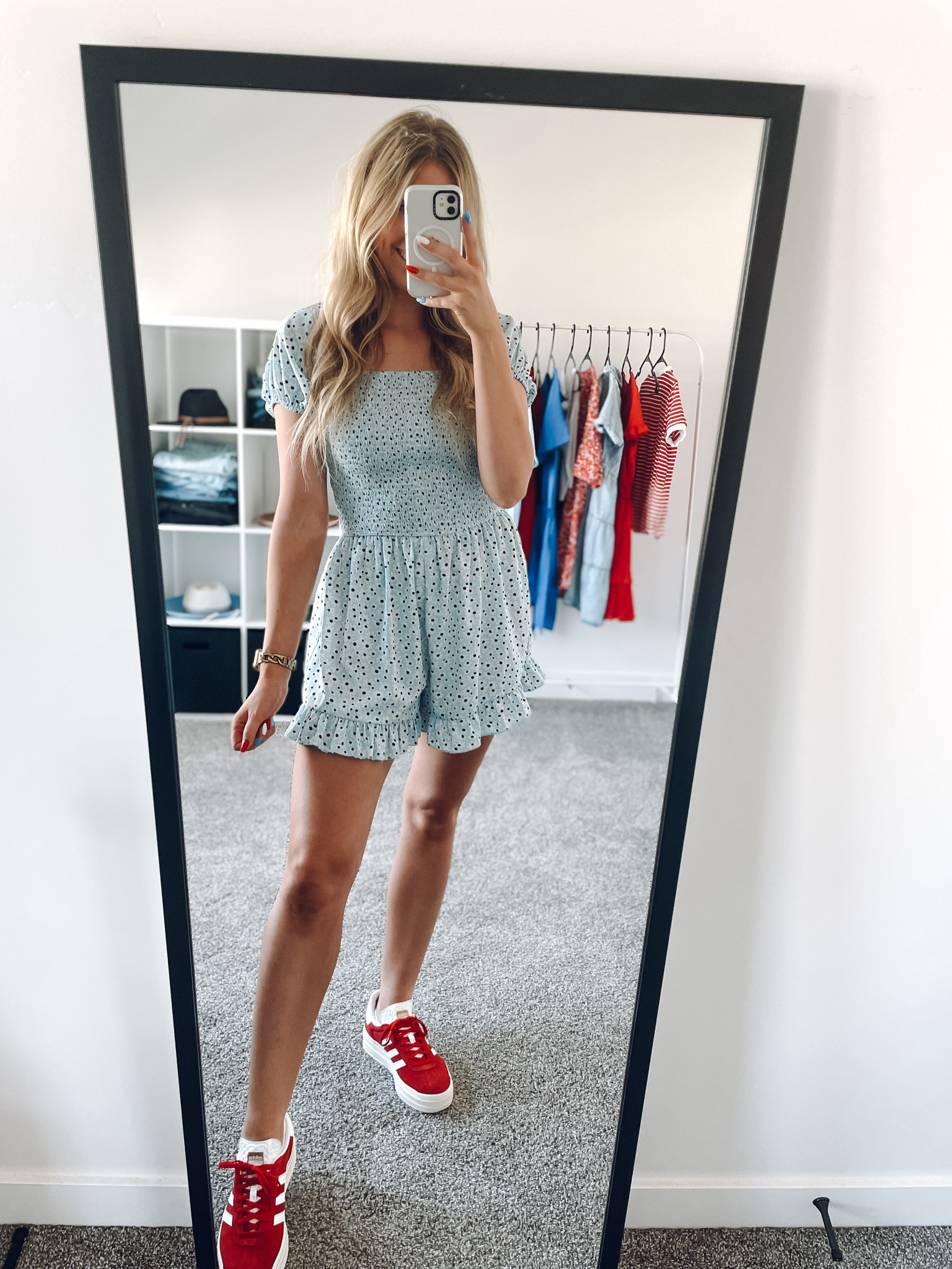 4th of July outfit!
Blue ruffle romper: true to size, wearing M
Red adidas sneakers: true to size



#LTKSeasonal #LTKShoeCrush #LTKFindsUnder100