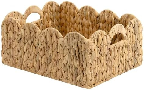 StorageWorks Wicker Baskets, Large Scalloped Baskets, Water Hyacinth | Amazon (US)