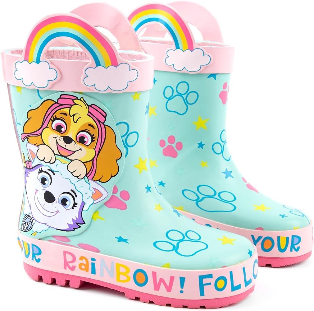 Paw Patrol Girls Wellies | Kids Multicoloured Rain Wellington Boots | Skye & Everest Toddlers Wat... | Amazon (US)