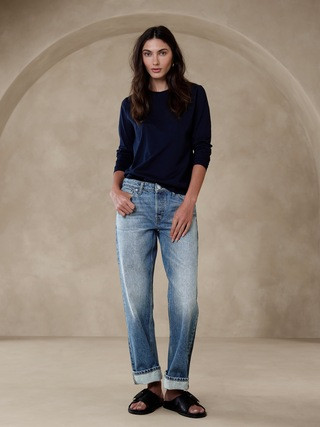 Low-Rise Straight Rigid Jean | Banana Republic (US)