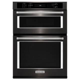 KitchenAid 30 in. Electric Even-Heat True Convection Wall Oven with Built-In Microwave in Black S... | The Home Depot