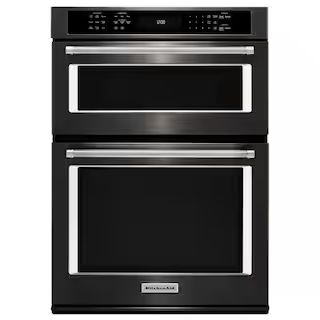 KitchenAid 30 in. Electric Even-Heat True Convection Wall Oven with Built-In Microwave in Black S... | The Home Depot