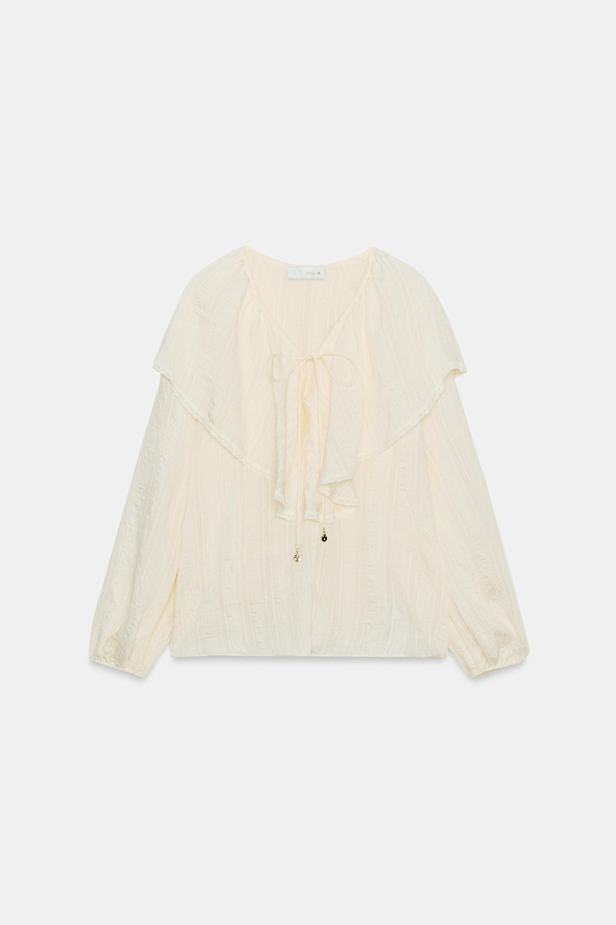 RUFFLED LACE BLOUSE | Zara US