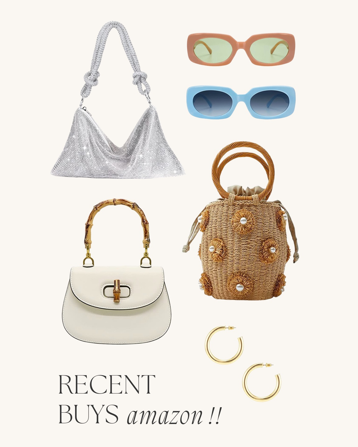 Recent amazon faves - bags under $50 + sunglasses pack of 2 + gave gold plates hoops 

#LTKitbag #LTKunder50