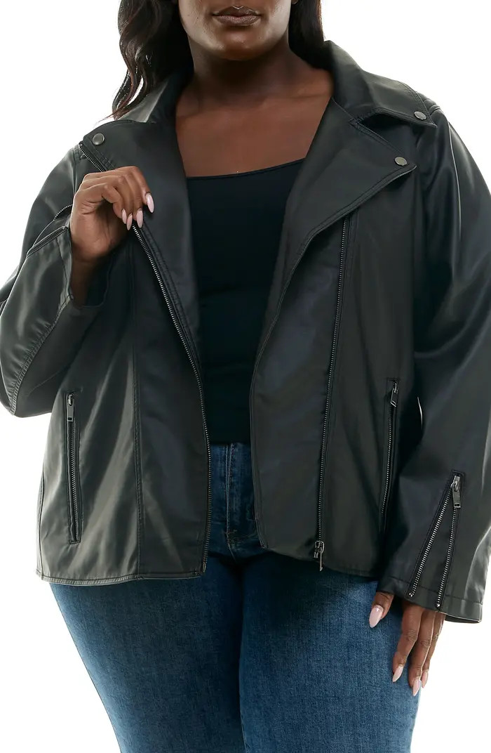 Nina Leonard Faux Leather Moto Jacket | Nordstromrack | Nordstrom Rack