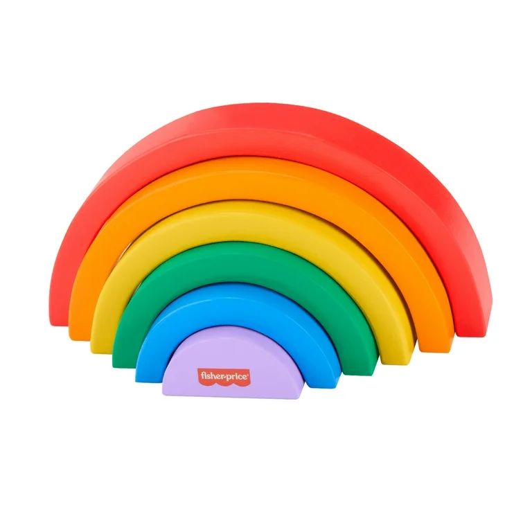 Fisher-Price Wooden Stacking and Nesting Rainbow Building Toy for Toddlers, 6 Wood Pieces, 18 mon... | Walmart (US)