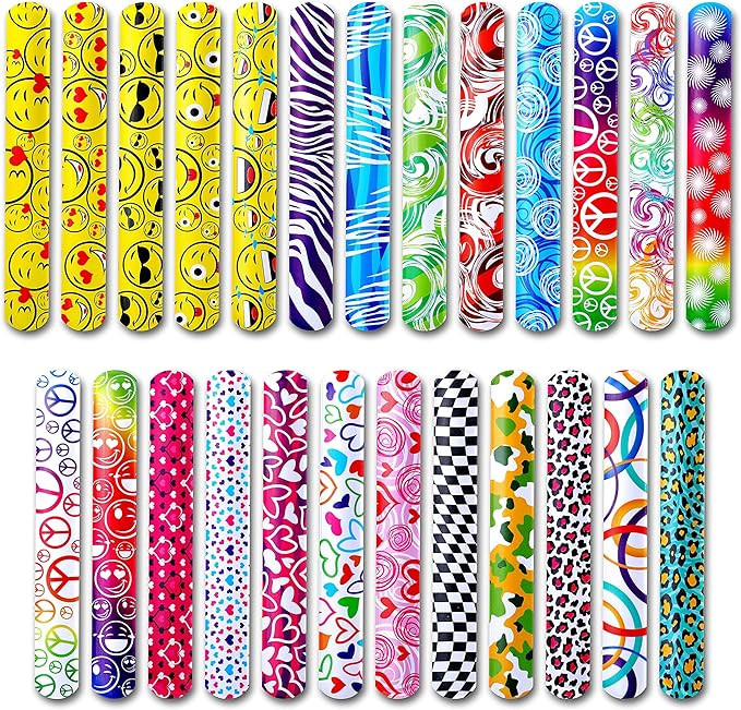 50-Piece Slap Bracelets For Kids | Easter Egg Fillers - Party Favors For Kids 8-12, Goodie Bags, ... | Amazon (US)