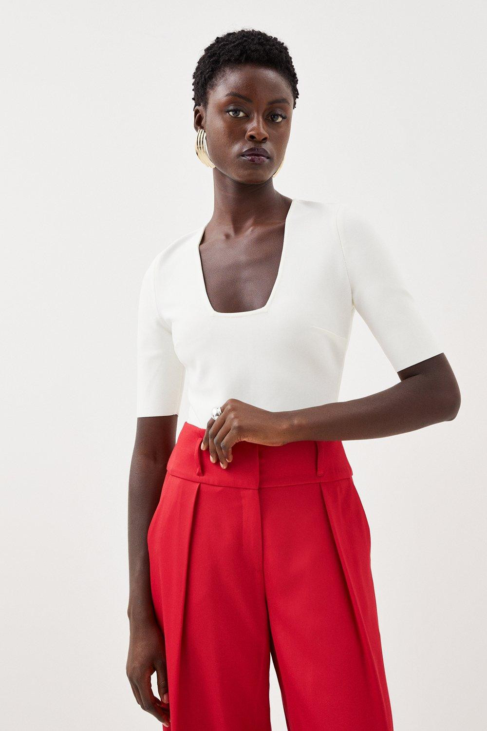 Bandage Figure Form Knit Bodysuit | Karen Millen UK + IE + DE + NL