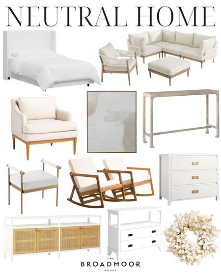 Neutral home, white decor, white furniture, cane furniture, outdoor furniture, console table, rocking chair, nightstand, side table, bench, media console, tv stand 

#LTKFind #LTKhome #LTKstyletip