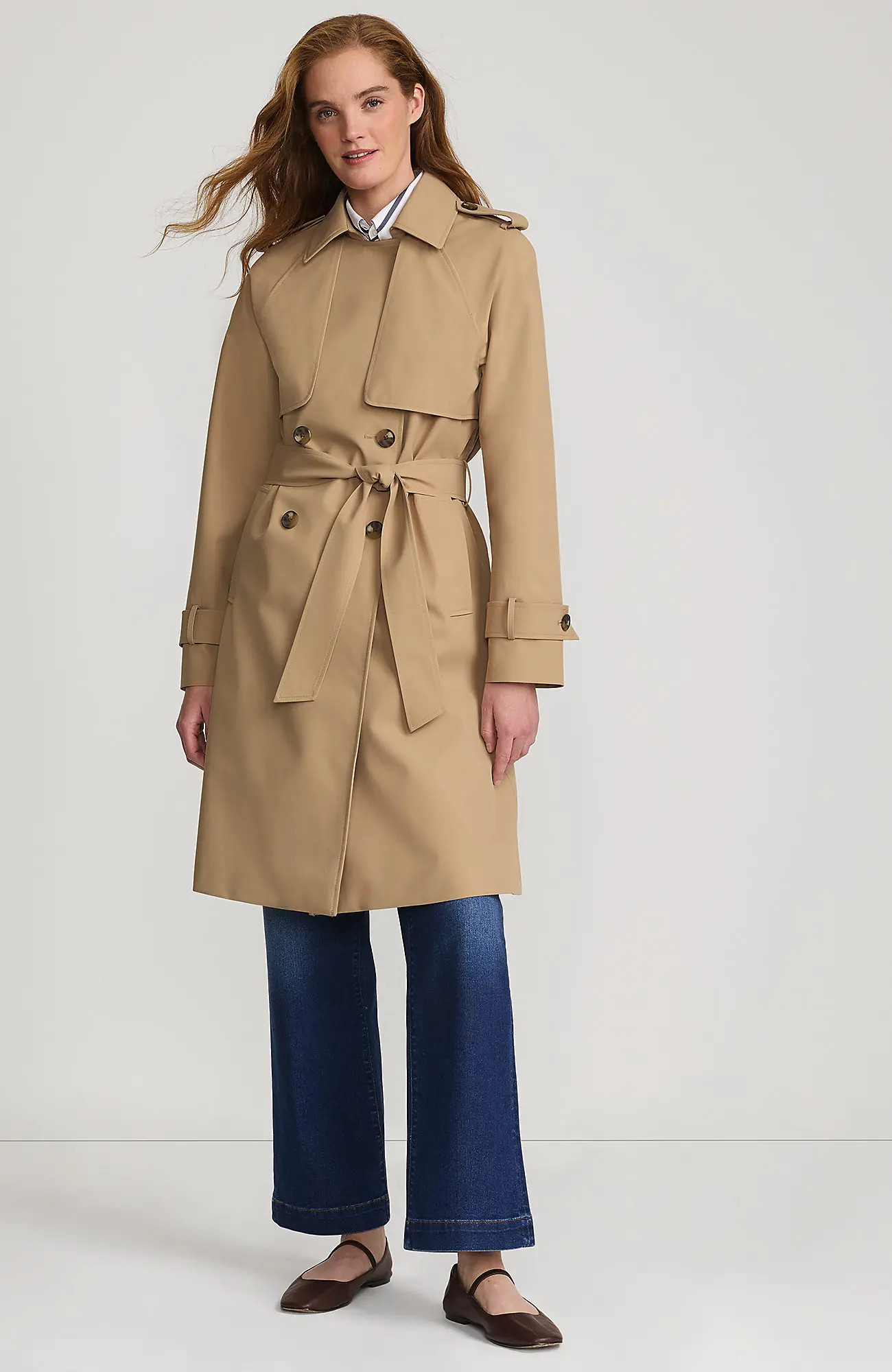 Lands' End Squall Waterproof Modern Trench Coat in Desert Tan at Nordstrom, Size Large | Nordstrom