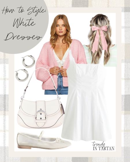 How to style white dresses!

Cardigan, mini dress, hoop earrings, purse, hair bow, ballet flats, outfit ideaas

#LTKstyletip #LTKSeasonal