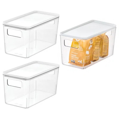 Pantry Bin with Lid - Plastic Storage Bin with Handles for Fridge or Kitchen Cabinets | Wayfair North America