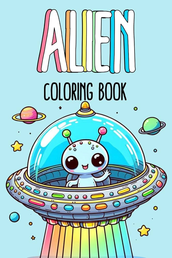 Alien Coloring Book: 40 Creative Illustrations, Party Favor, Theme Birthday Party, Stocking Stuff... | Amazon (US)
