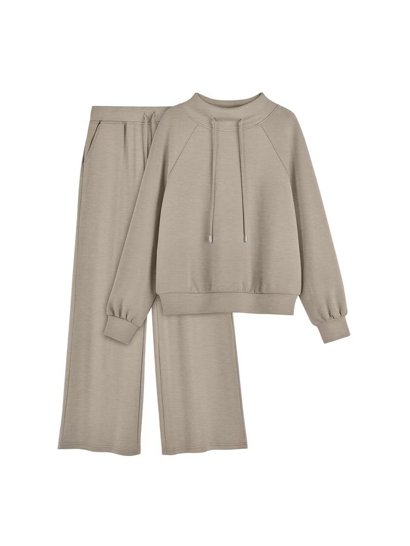 SUNBS 2 Piece Outfits Women Sweatsuits Drawstring Sweatshirt Lounge Sets 2025 Fall Wide Leg Sweat... | Walmart (US)