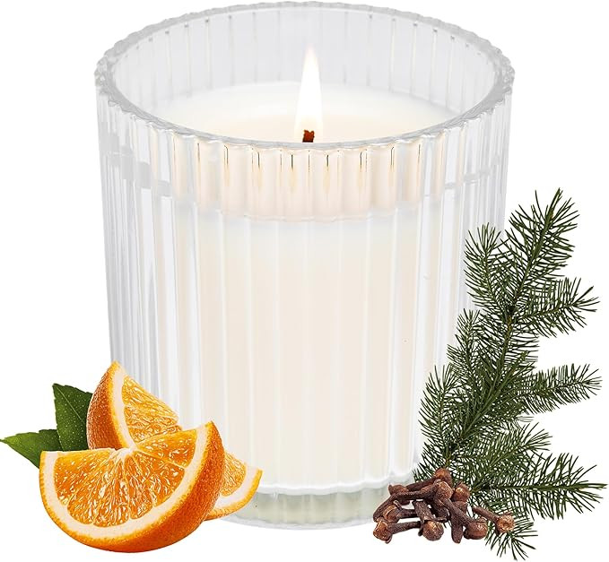 Sweet Water Decor Christmas Soy Candle | Apple Cider, Cinnamon, and Fresh Cut Christmas Tree Scen... | Amazon (US)