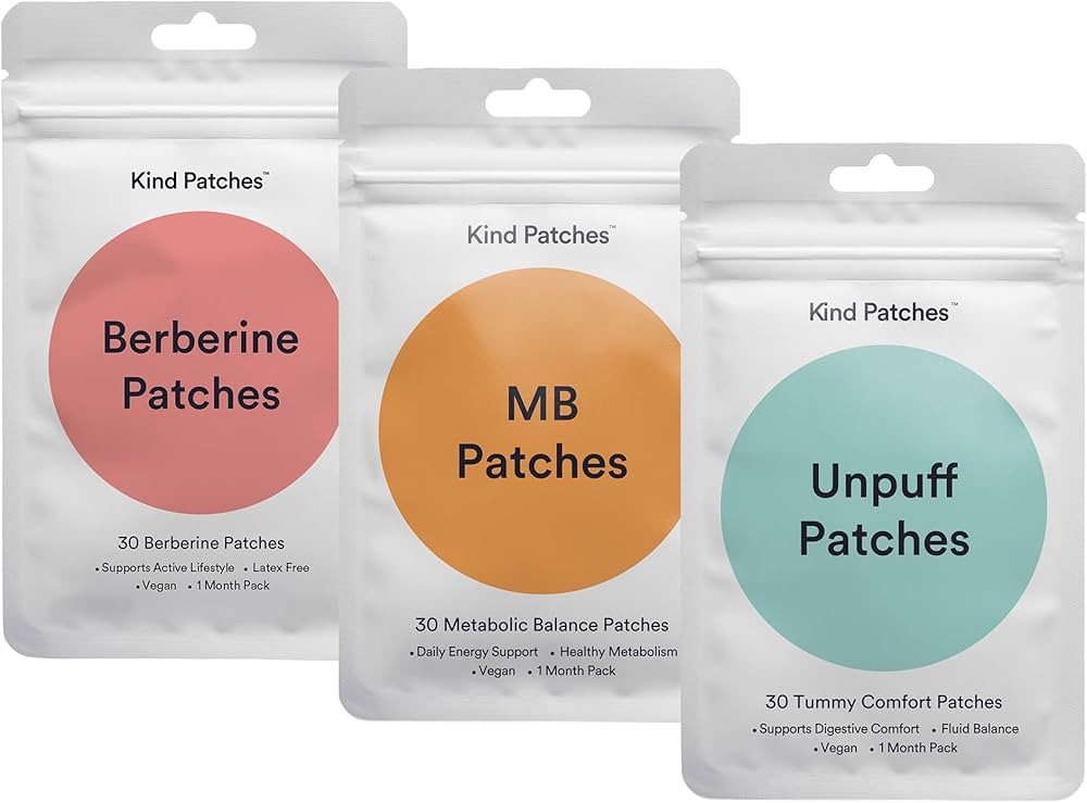 Kind Patches Trio - Unpuff, MB, and Berberine Patches - Vegan, Cruelty Free, Latex Free - 3 Pack,... | Amazon (US)