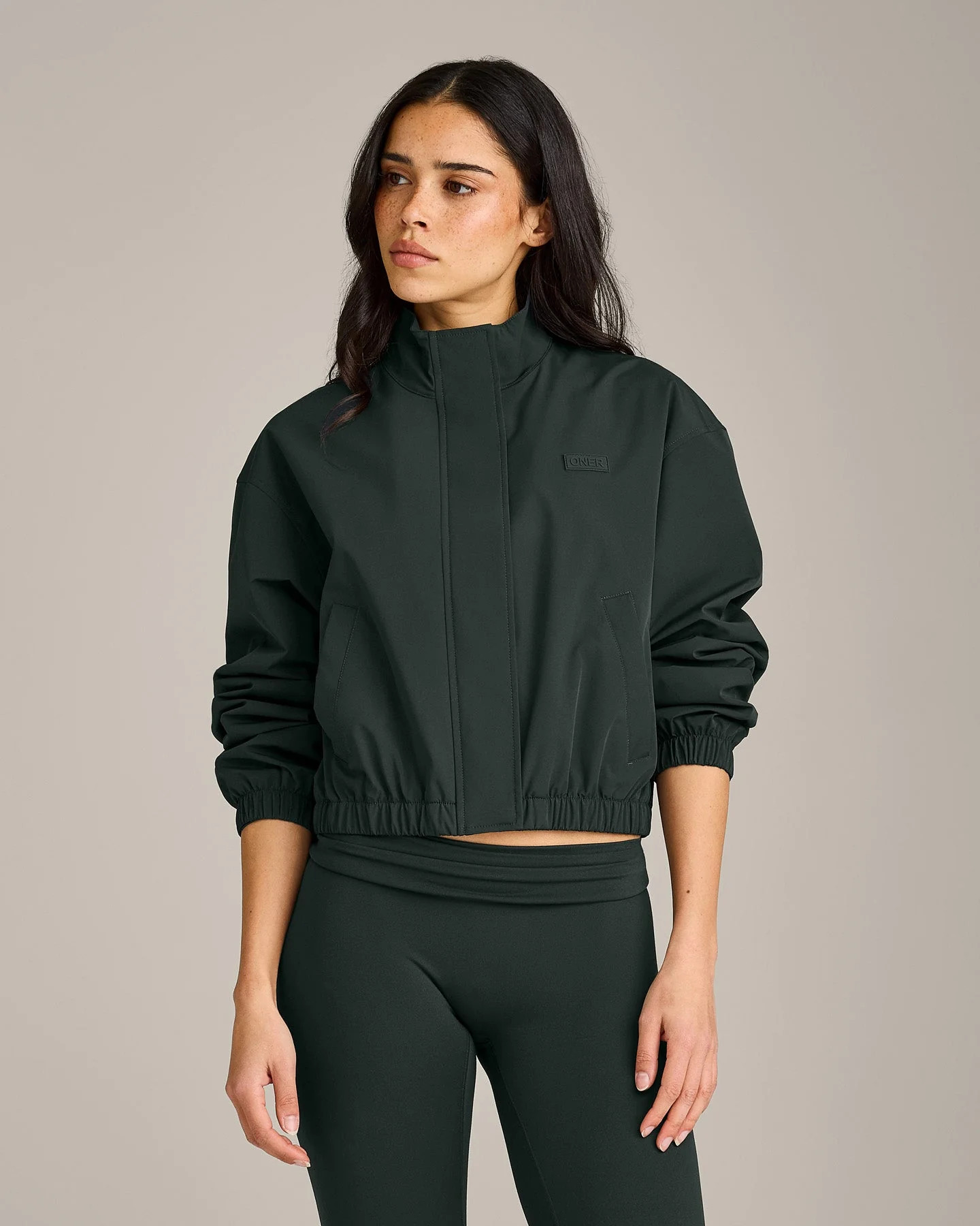 Cropped Bomber Jacket 
 Emerald Noir | Oner Active (UK / US)
