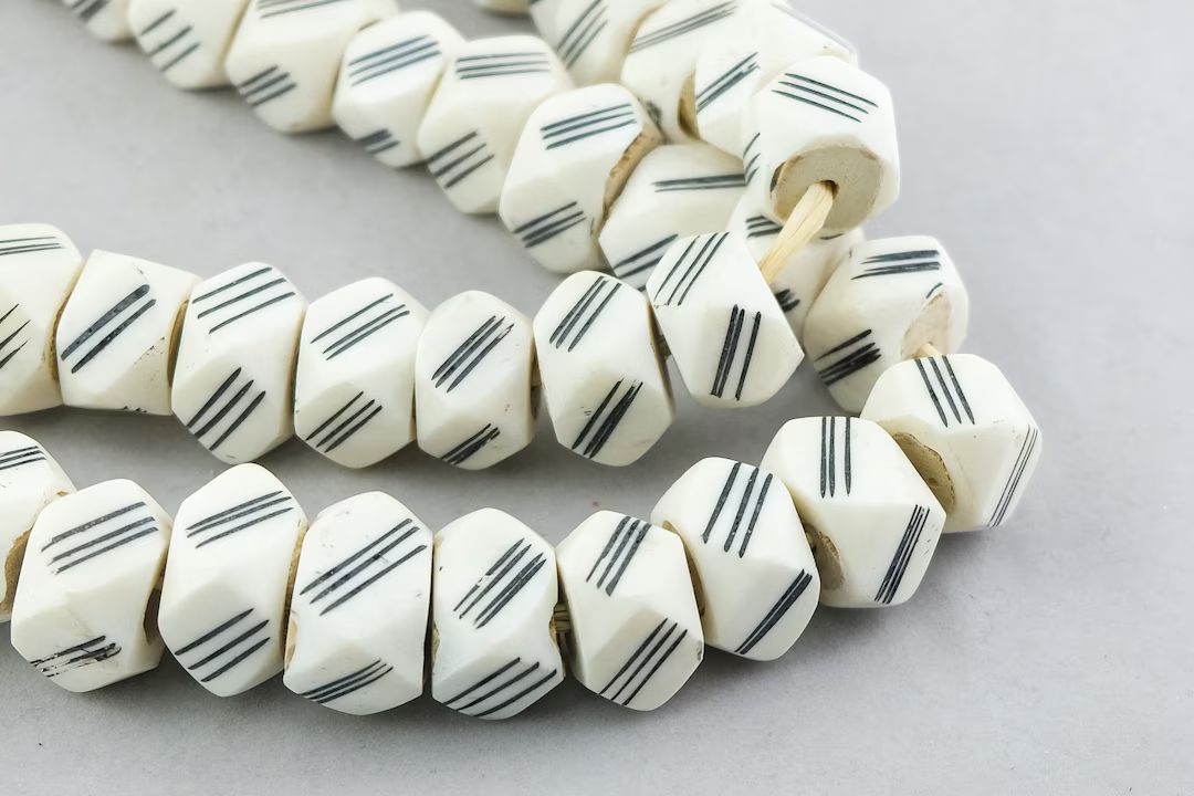 Kenya Recycled Bone Beads. Faux Ivory Home Decor Beads. - Etsy | Etsy (US)