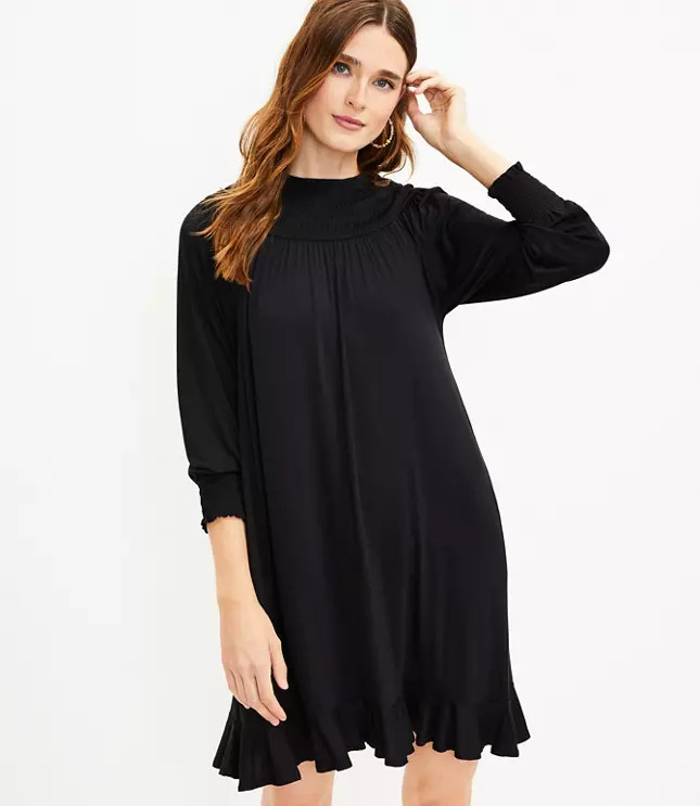 Smocked Flounce Dress | LOFT