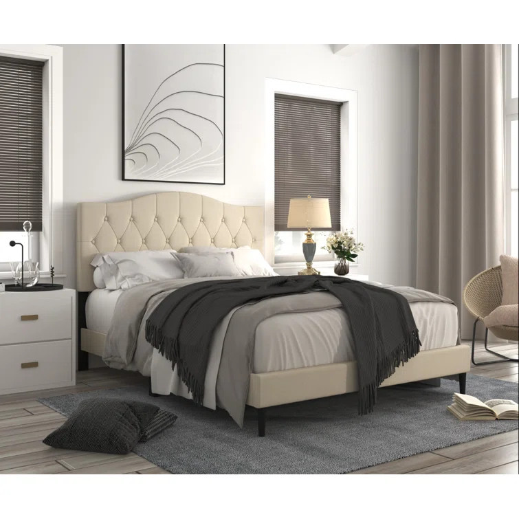 Arney Tufted Upholstered Low Profile Platform Bed | Wayfair North America